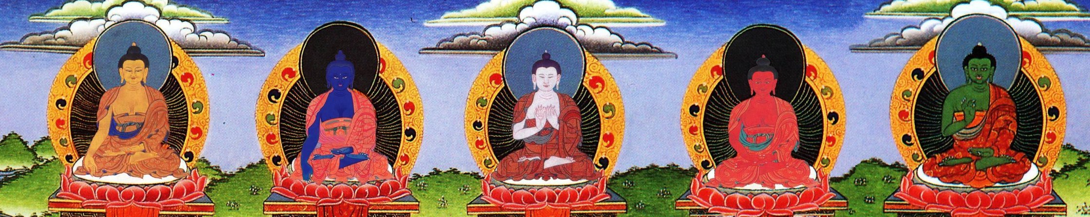 Vijf wijsheidsboeddha's die als meditatieobject kunnen dienen